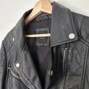 Barney's Originals Plus Clara leather biker jacket - Black - Size 16 (UK 20)